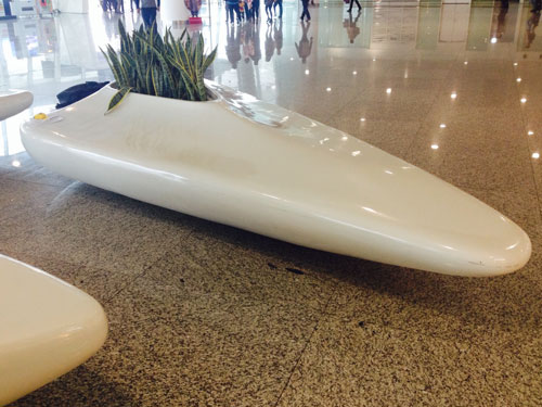 機(jī)場(chǎng)坐凳玻璃鋼室內(nèi)花盆