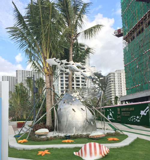 不銹鋼魚(yú)群雕塑