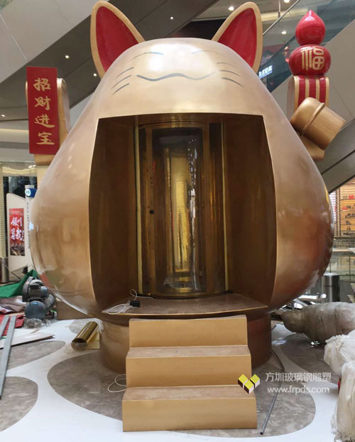玻璃鋼招財(cái)貓雕塑