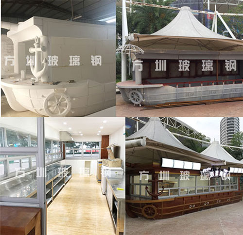 玻璃鋼景觀海盜船主題餐廳雕塑