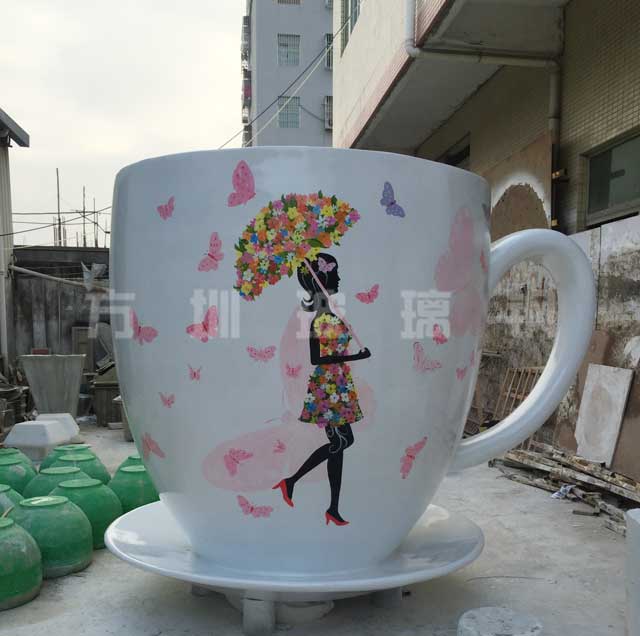 玻璃鋼創(chuàng)意咖啡杯雕塑