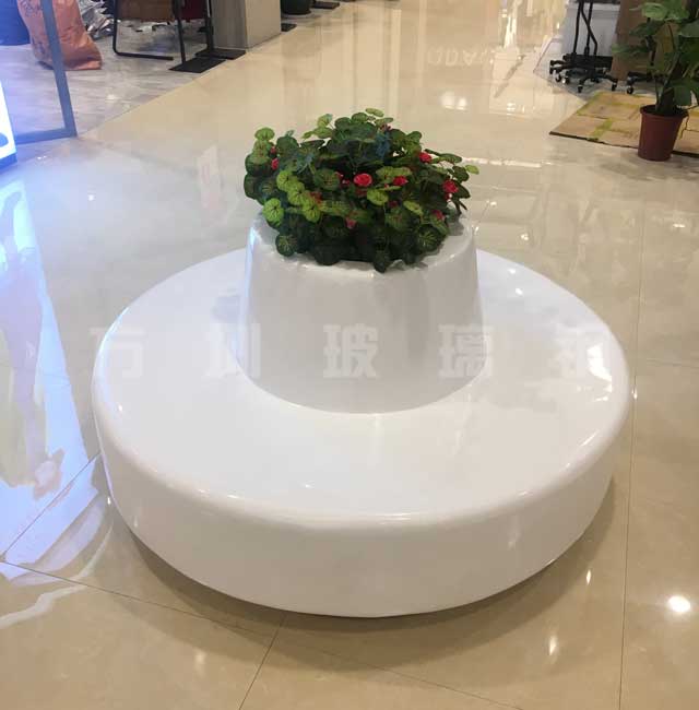 圓形玻璃鋼花盆休閑椅