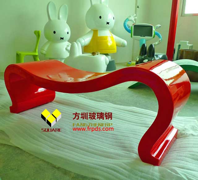 紅色商場(chǎng)公共玻璃鋼休閑椅