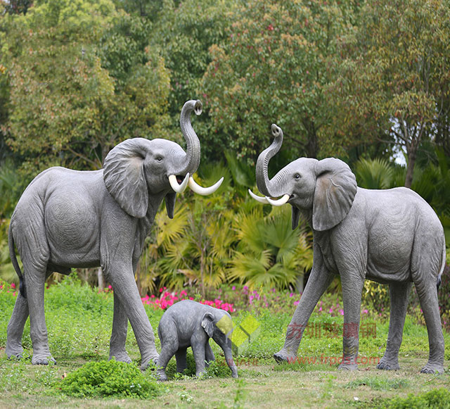 玻璃鋼公園景觀雕塑 動物大象雕塑