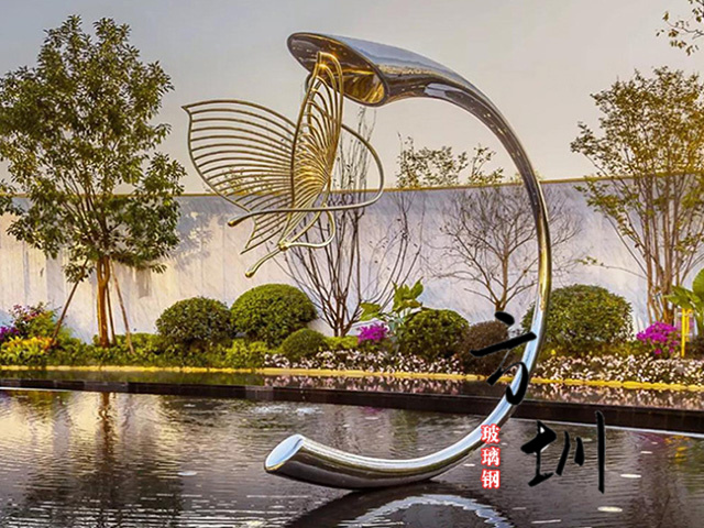 小區(qū)花園不銹鋼景觀(guān)蝴蝶雕塑