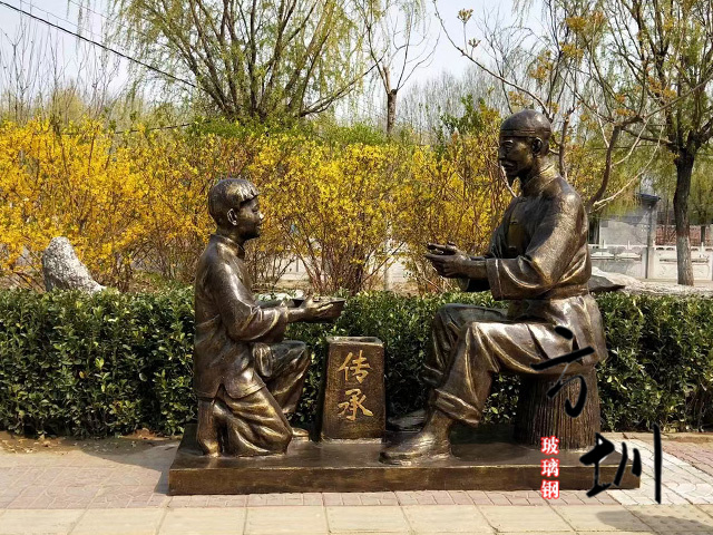玻璃鋼拜師學(xué)藝傳承人物雕塑