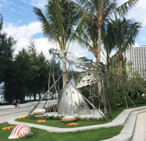 城市景區(qū)創(chuàng)意魚(yú)群雕塑