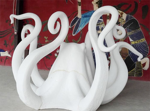 玻璃鋼章魚(yú)雕塑