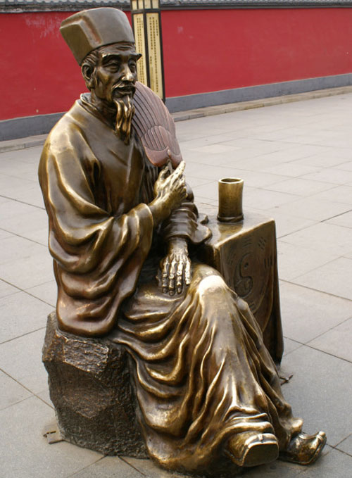 廣場(chǎng)鑄銅古人雕塑