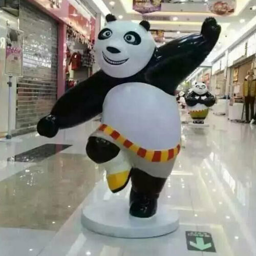 商場(chǎng)卡通熊貓玻璃鋼雕塑
